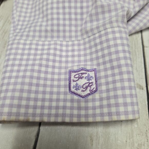 Peter Millar Summer Comfort Purple Performance Gingham Button Down Shirt Size XL - Picture 10 of 10